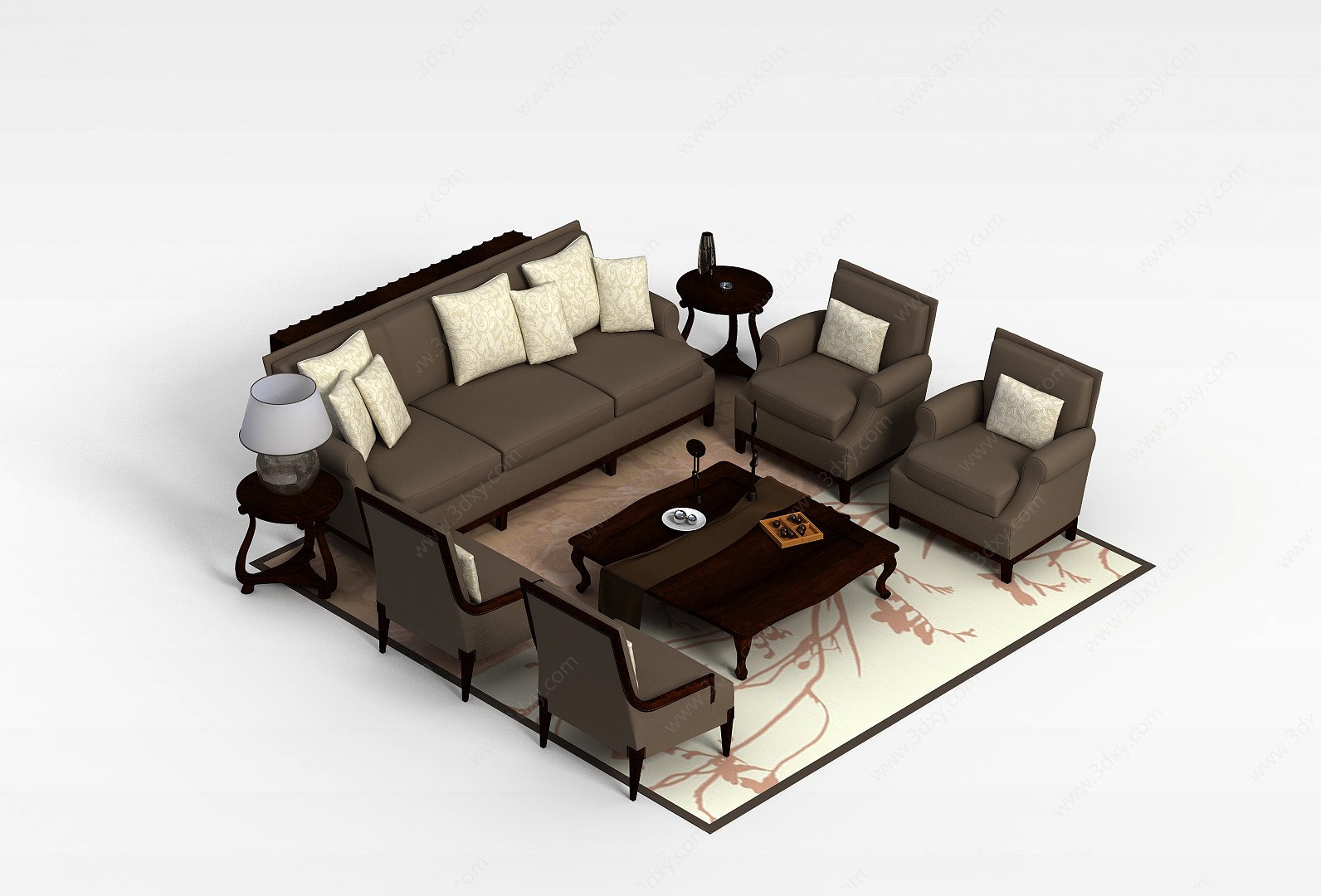 客厅沙发套装3D模型