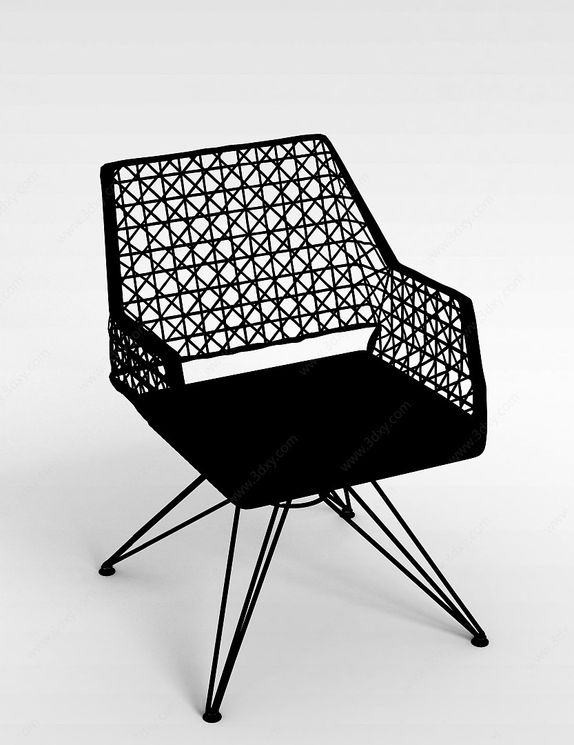 黑色编织椅3D模型