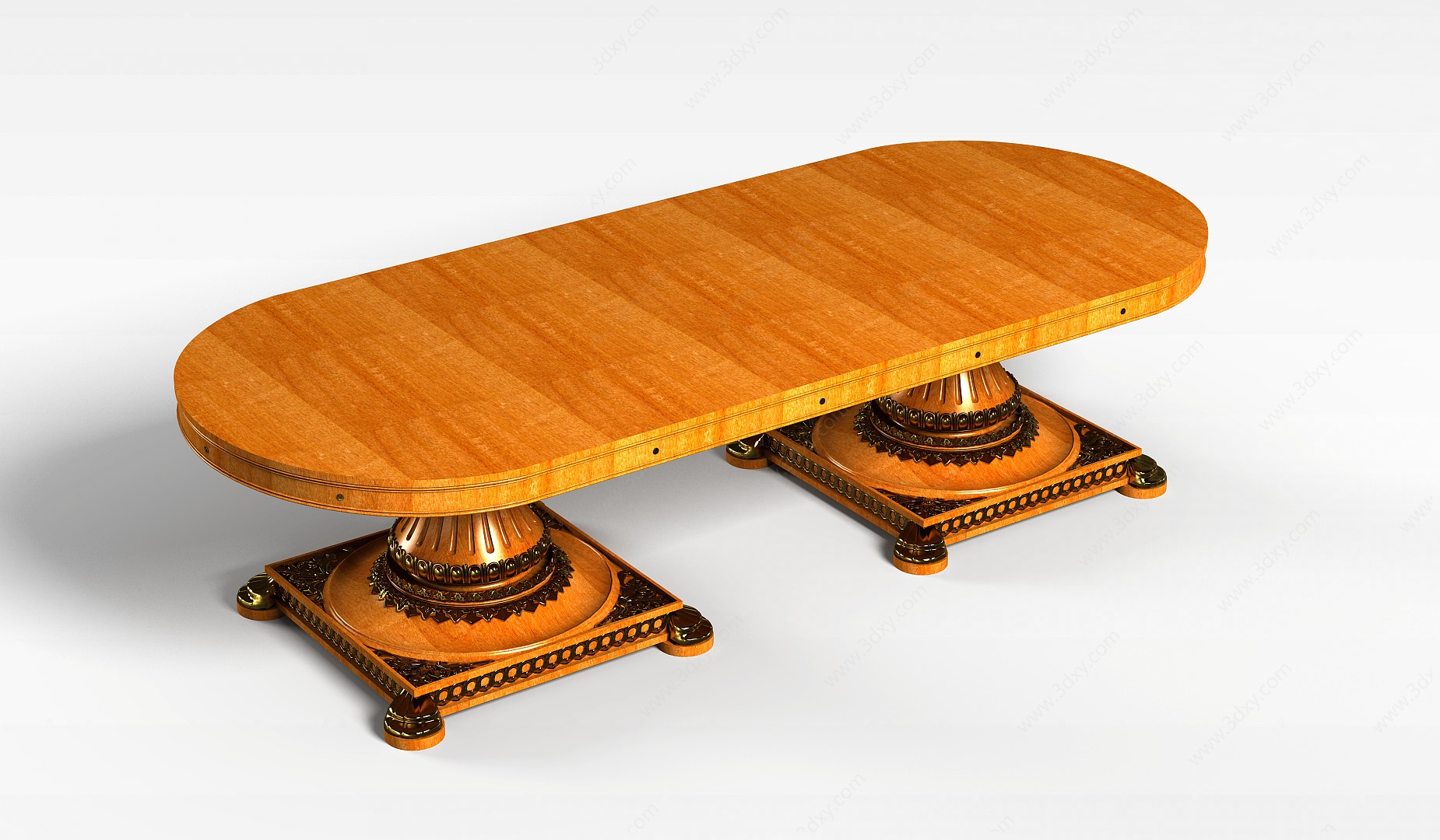 双底座餐桌3D模型
