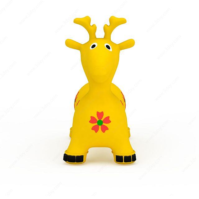 黄色充气小鹿玩具3D模型