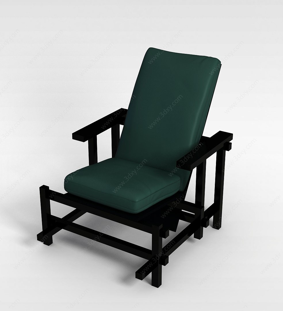 现代改良版黑色太师椅3D模型