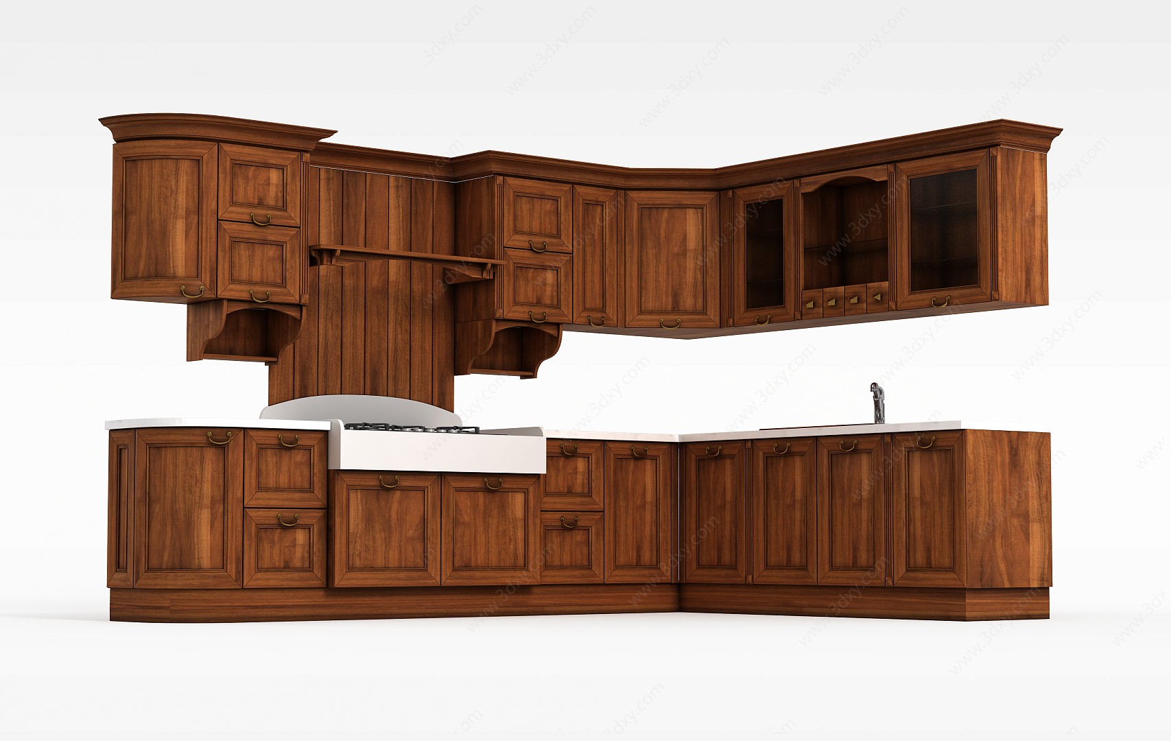 欧式高档实木橱柜3D模型