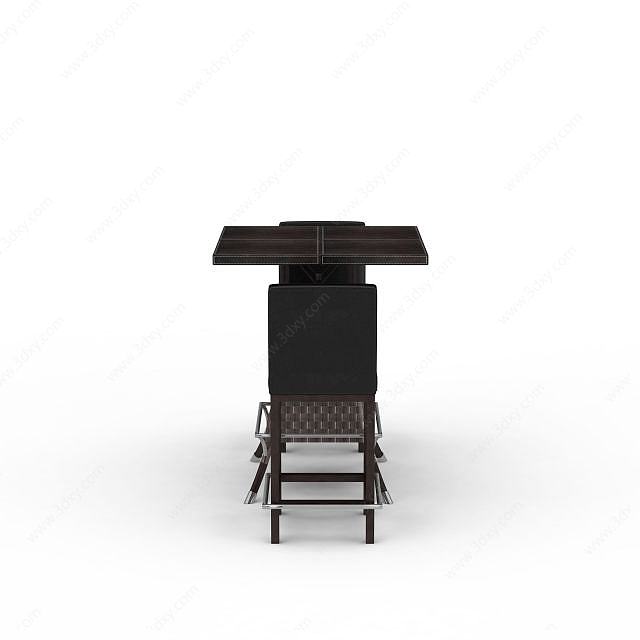 休息咖啡桌椅组合3D模型