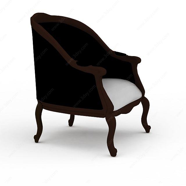 酒店拼色软坐垫沙发椅3D模型
