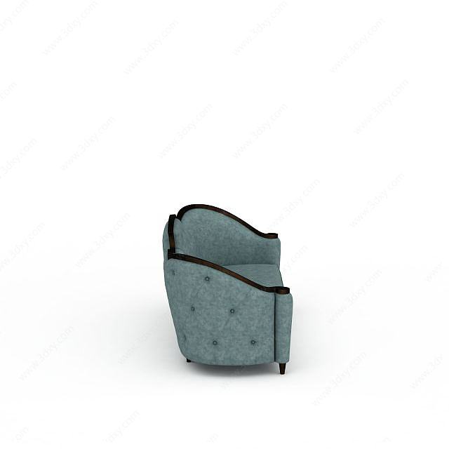 时尚美式软包布艺休闲沙发3D模型