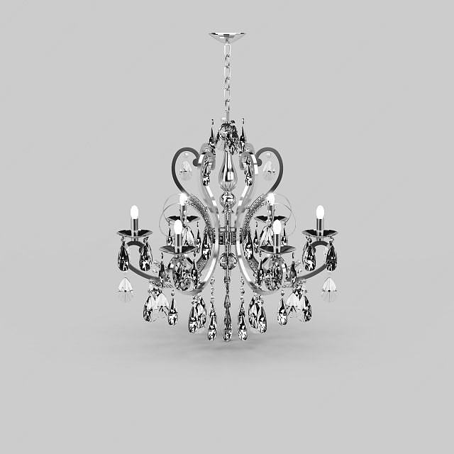 豪华天鹅造型烛台式水晶吊灯3D模型