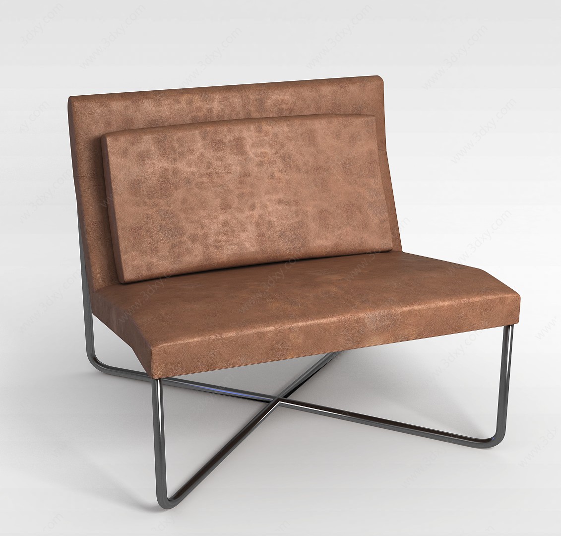 极简主义棕色沙发椅3D模型