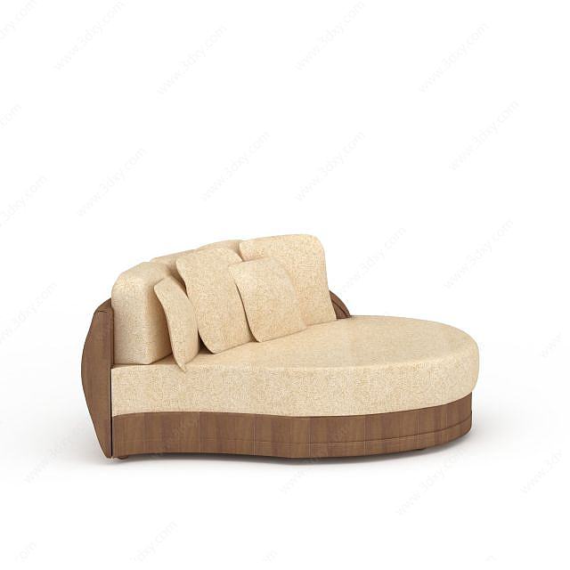 现代大气实木沙发床3D模型