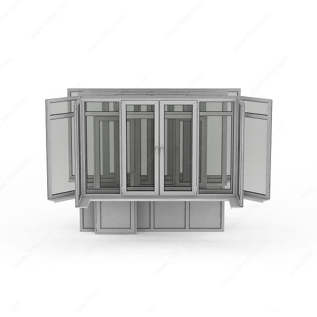 断桥铝门窗3D模型