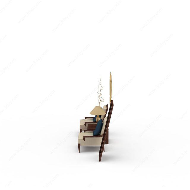 单人椅组合3D模型