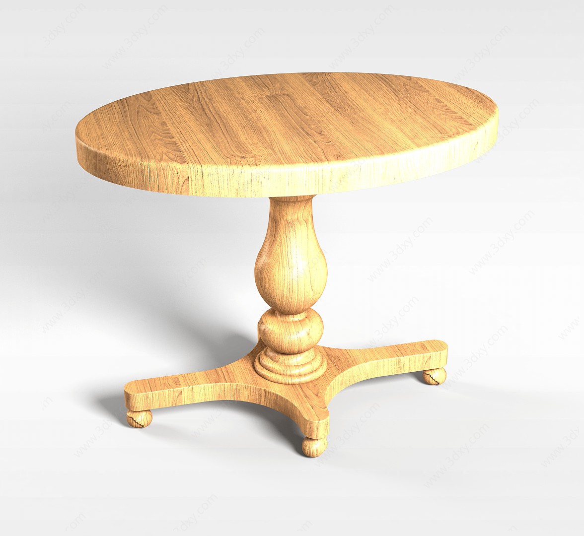 原木桌子3D模型