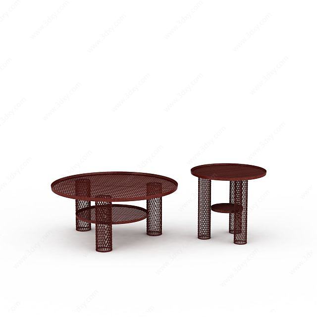 铁艺双层桌子3D模型