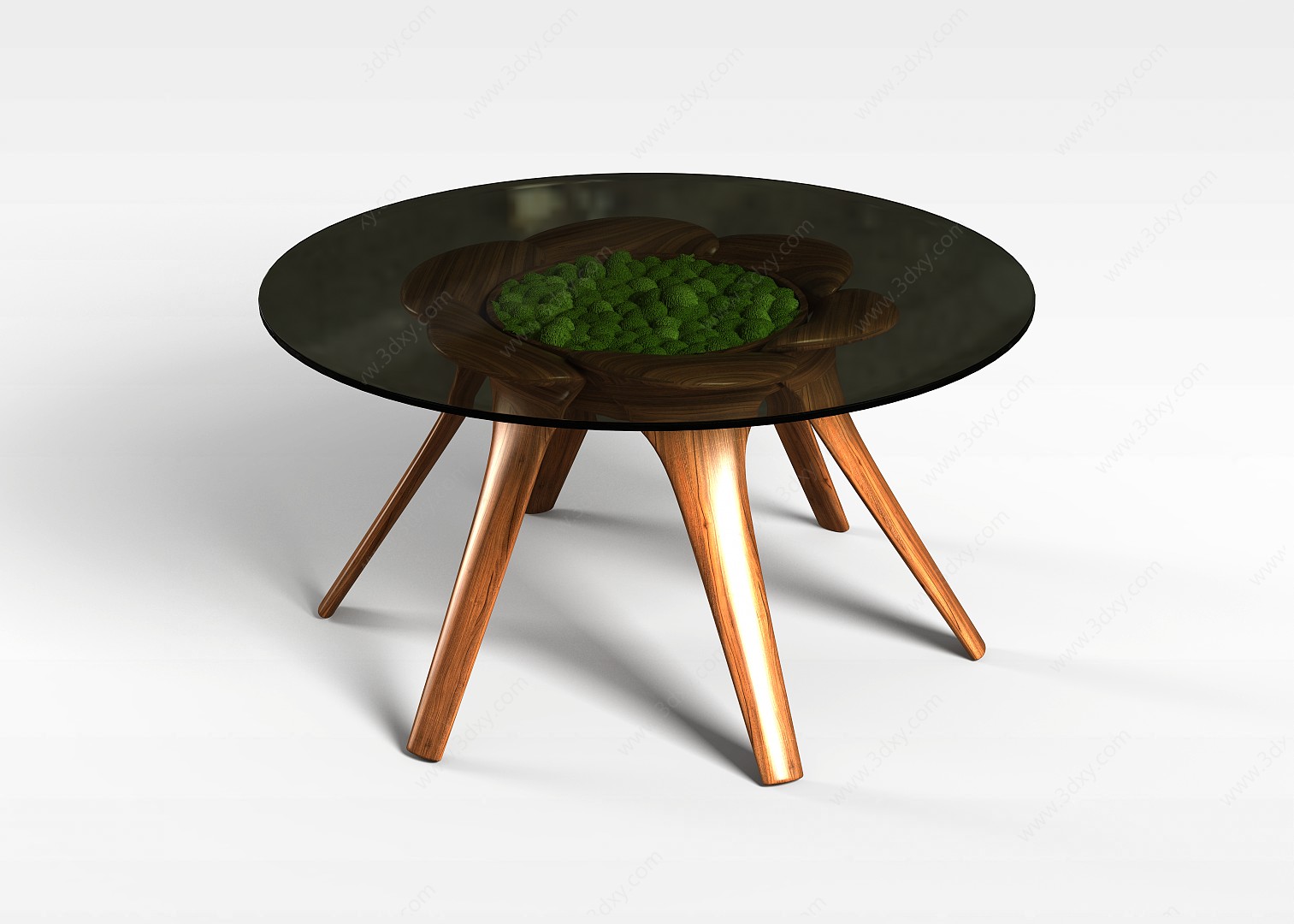 圆形玻璃餐桌3D模型