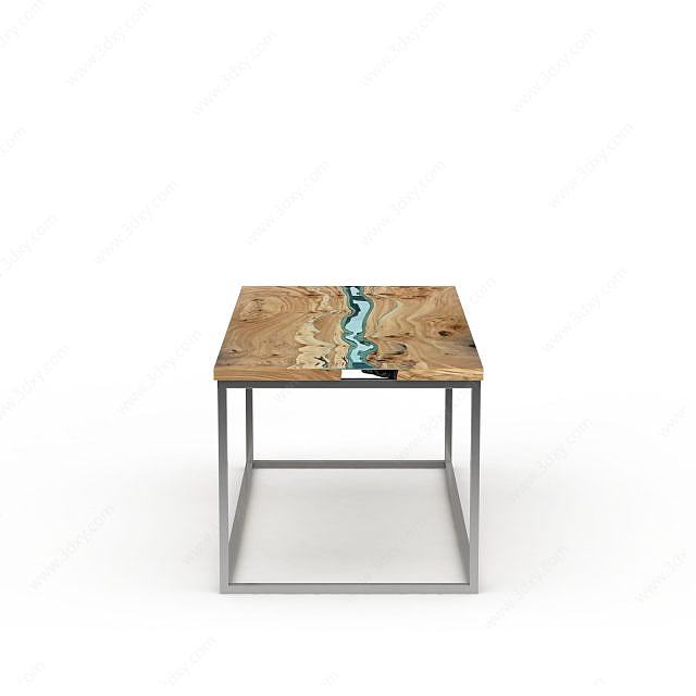 简约木质桌子3D模型