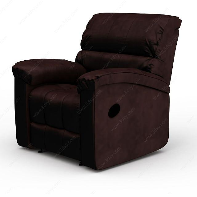 高档深棕色休闲布艺沙发3D模型