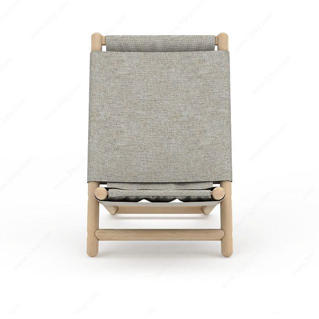 时尚灰色布艺靠背折叠椅3D模型