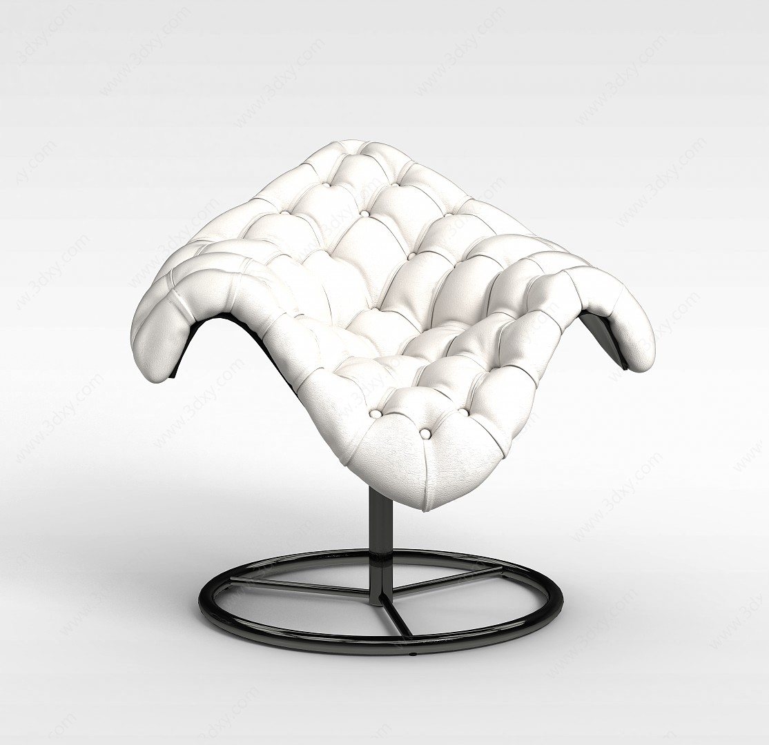 时尚软包格子沙发椅3D模型