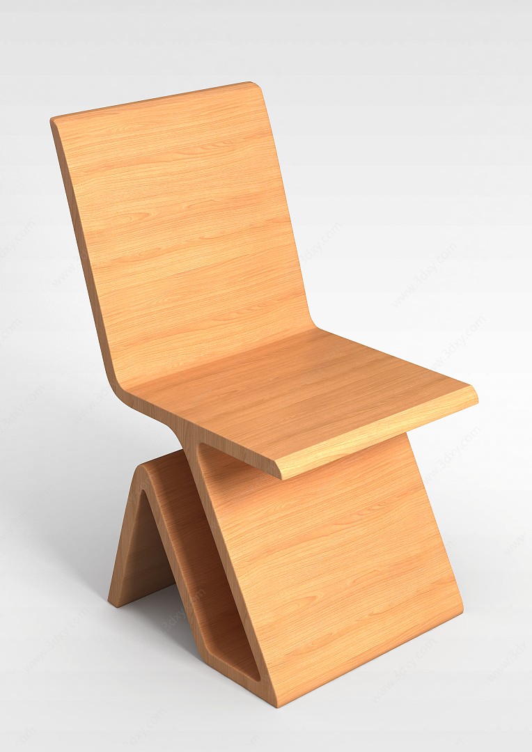 创意实木概念图形椅子3D模型