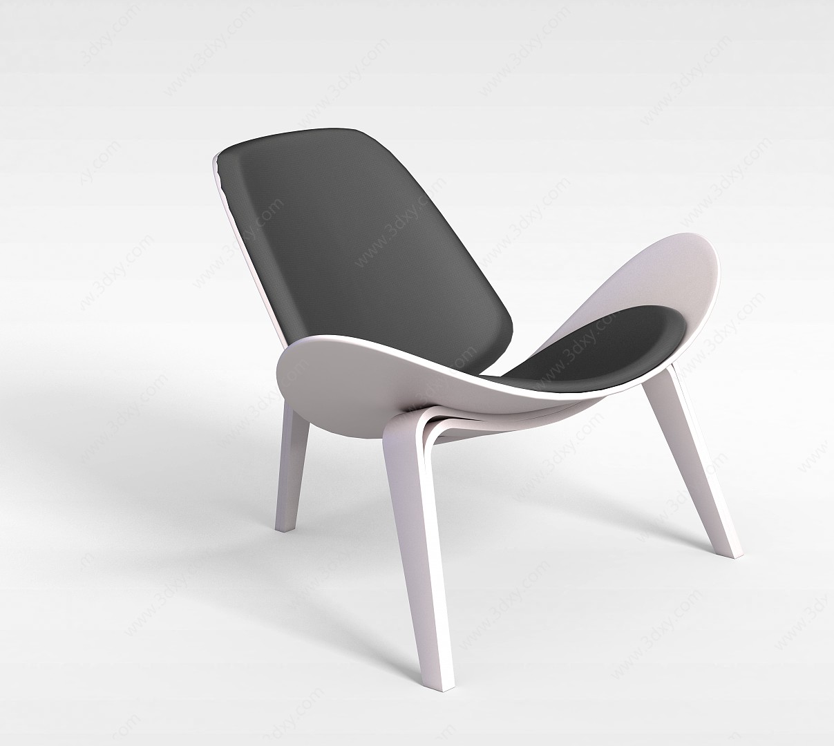 概念黑白拼色三角休闲椅3D模型