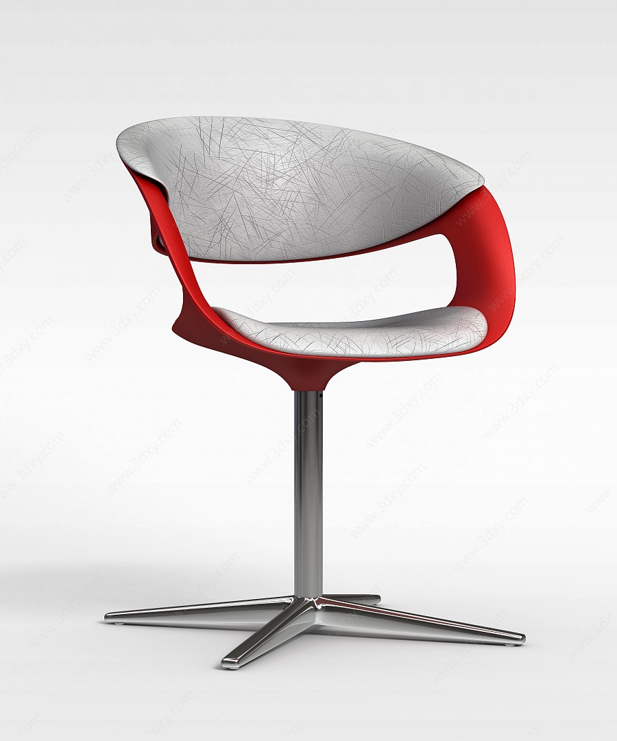 创意概念金属支架红色座椅3D模型
