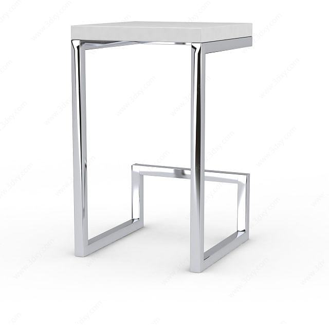 现代不锈钢概念凳子3D模型