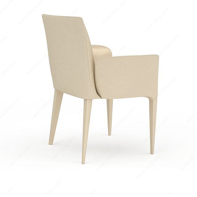 现代金色软包休闲椅3D模型
