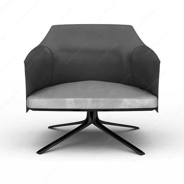 现代灰色软坐垫椅子3D模型
