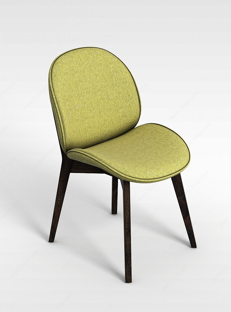 现代绿色布艺椅子3D模型