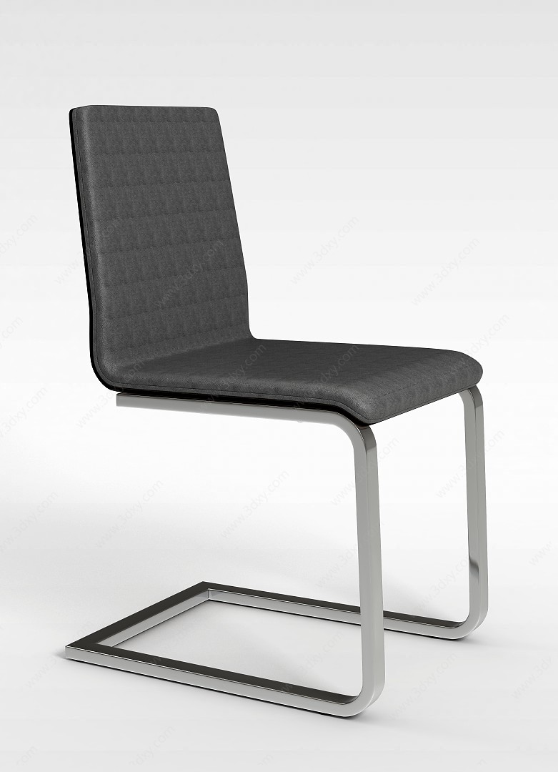 简约灰色花纹休闲靠背椅子3D模型