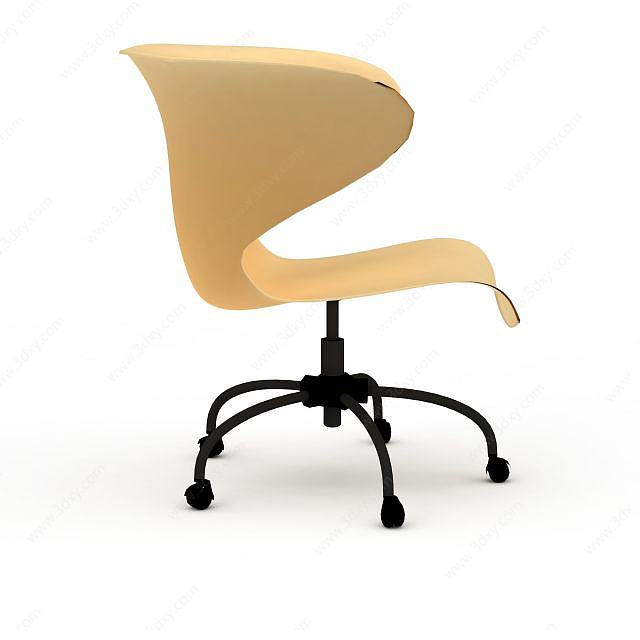木质舒适办公转椅3D模型