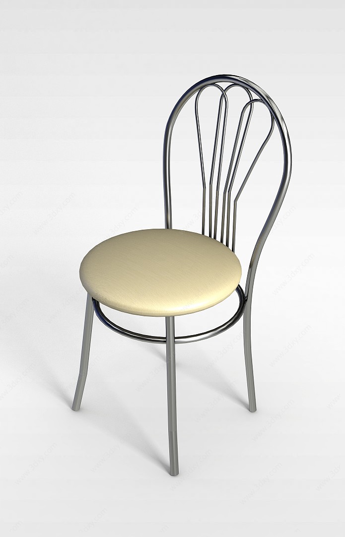 现代不锈钢椅3D模型