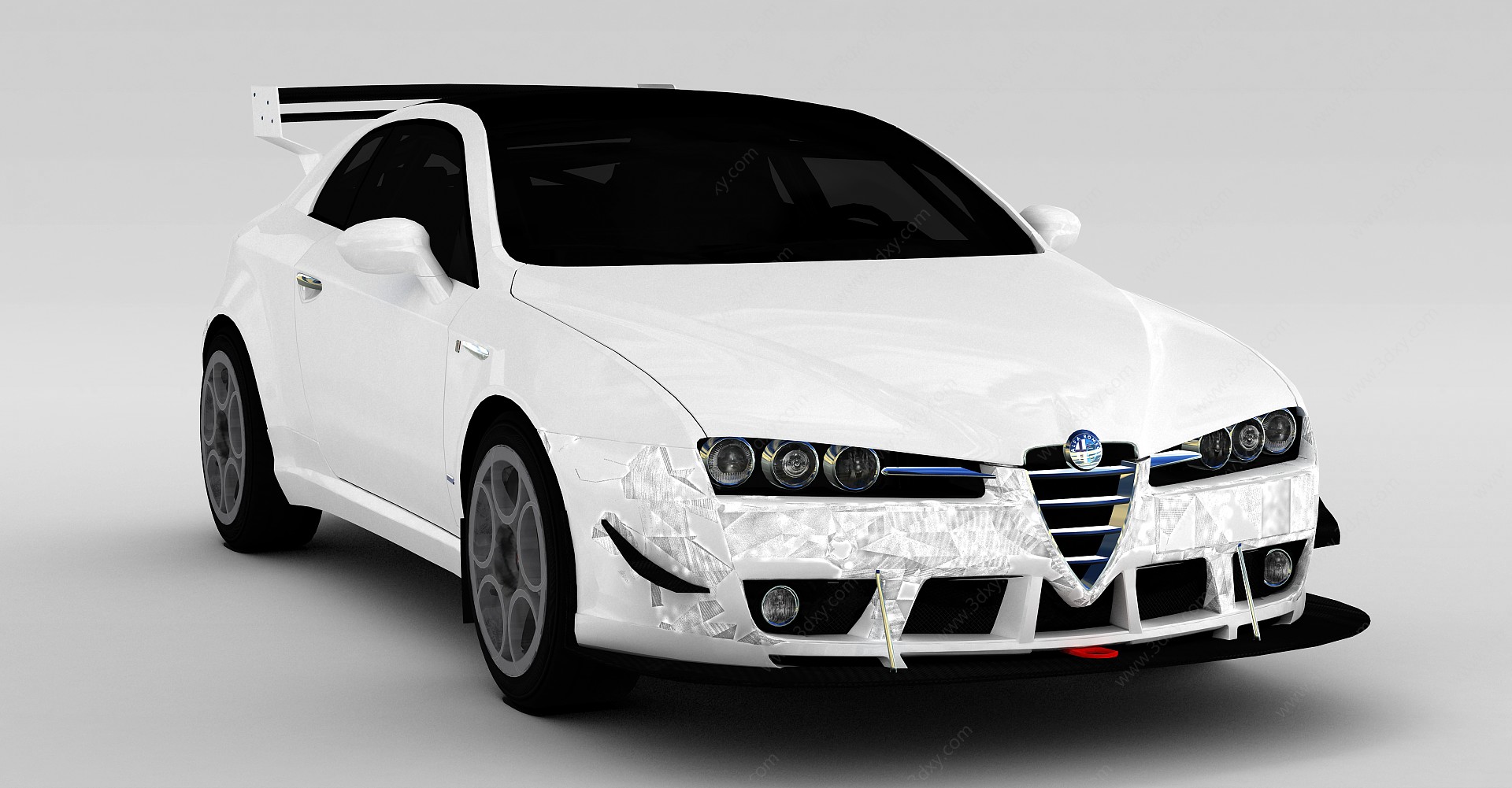 现代白色轿车3D模型