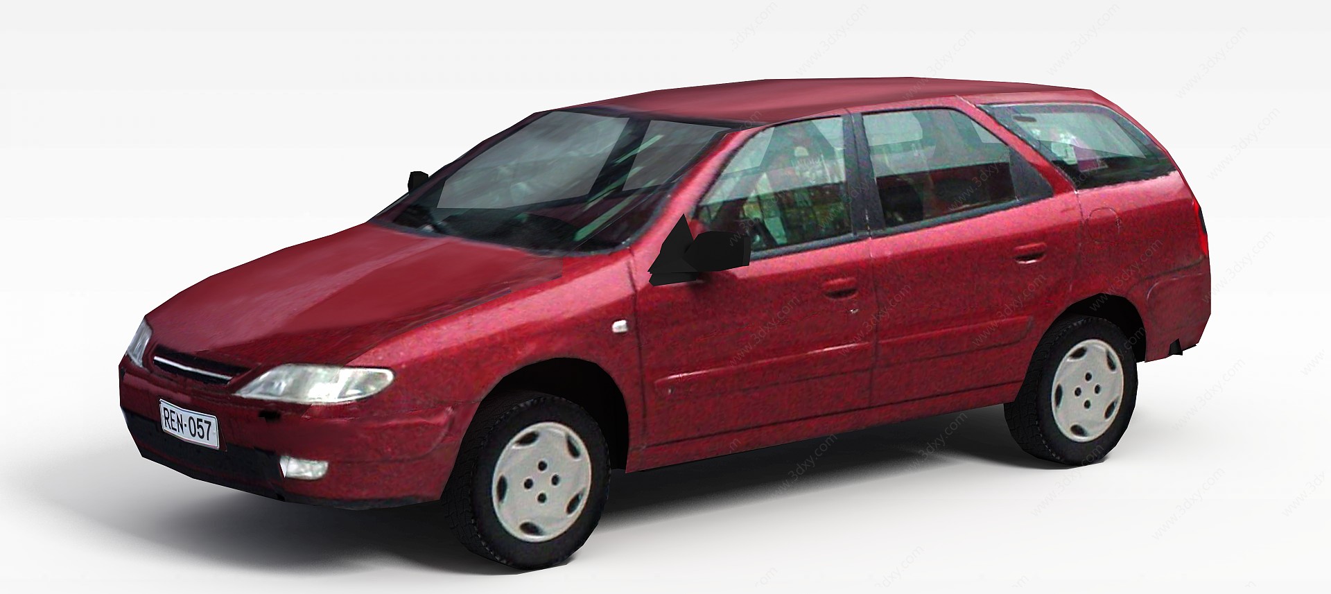 红色家庭小轿车3D模型
