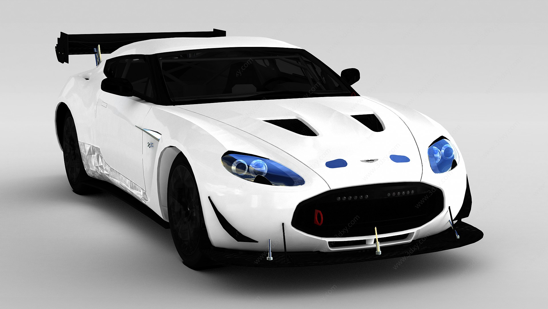 Aston黑白拼色小轿车3D模型