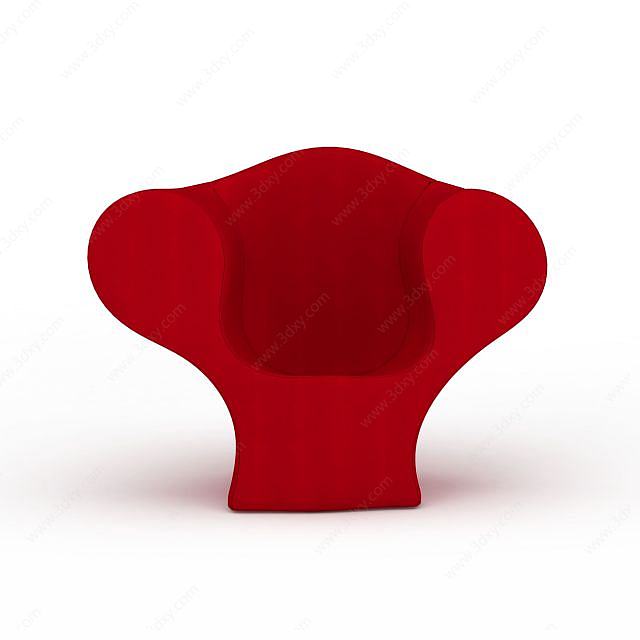 红色概念沙发椅3D模型