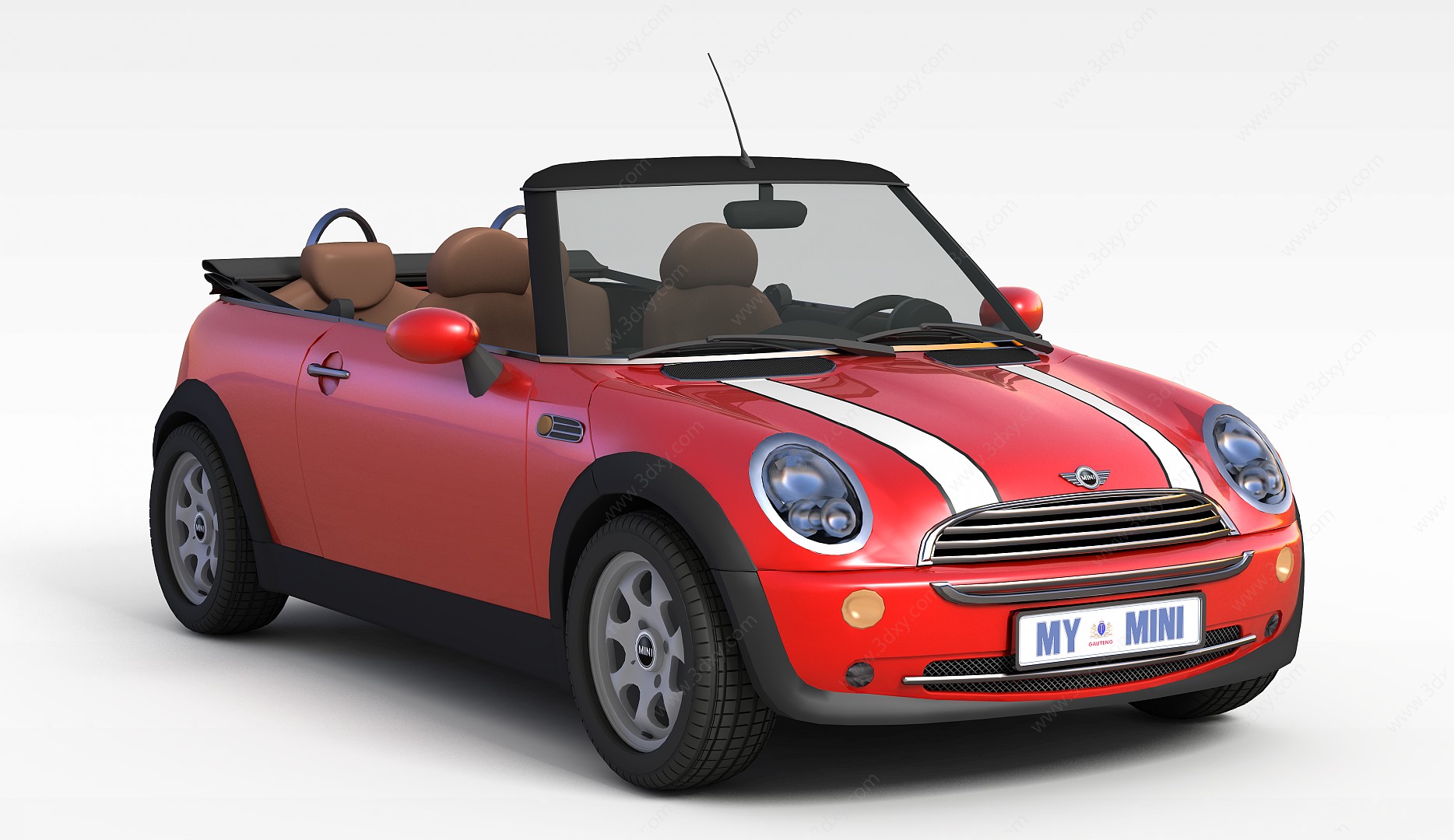 红色minicooper小轿车3D模型