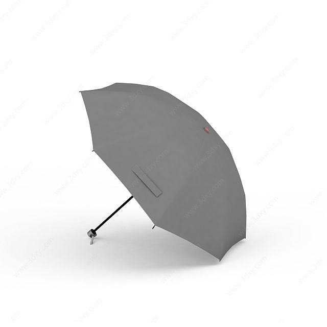 灰色雨伞太阳伞3D模型