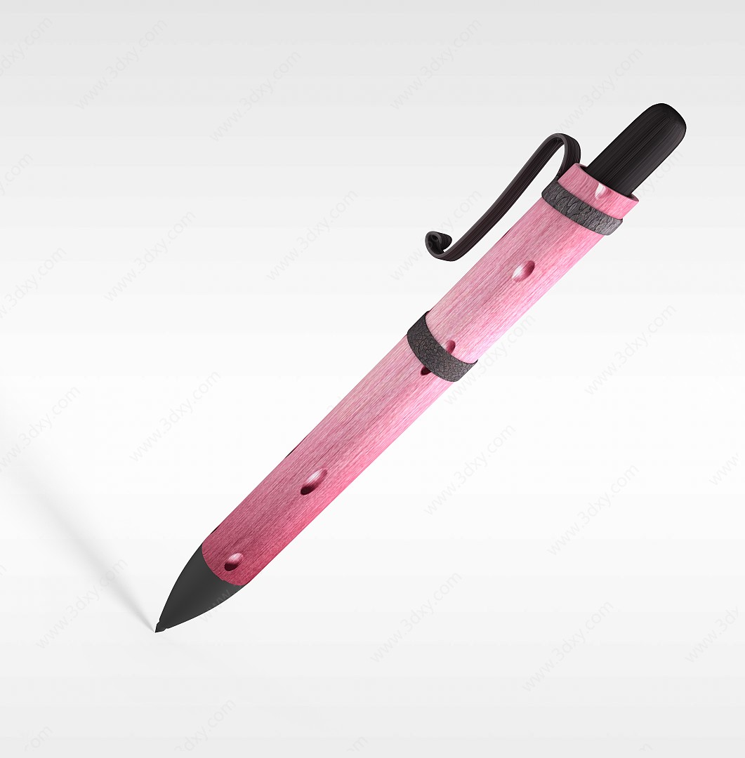 粉色圆珠笔3D模型