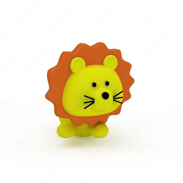 可爱黄色玩具小狮子3D模型