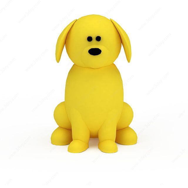 黄色玩具小狗3D模型