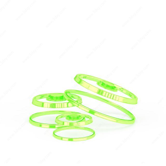 绿色玩具橡皮圈3D模型
