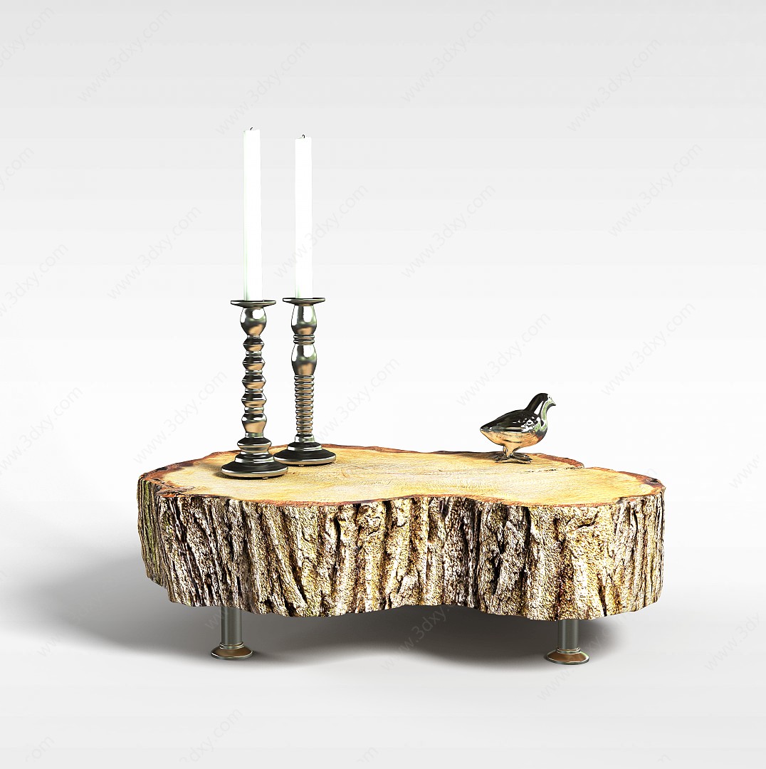 创意树雕茶几桌子3D模型