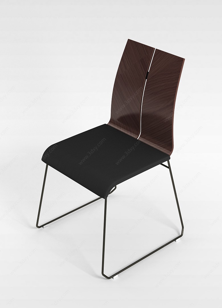 木纹餐椅3D模型