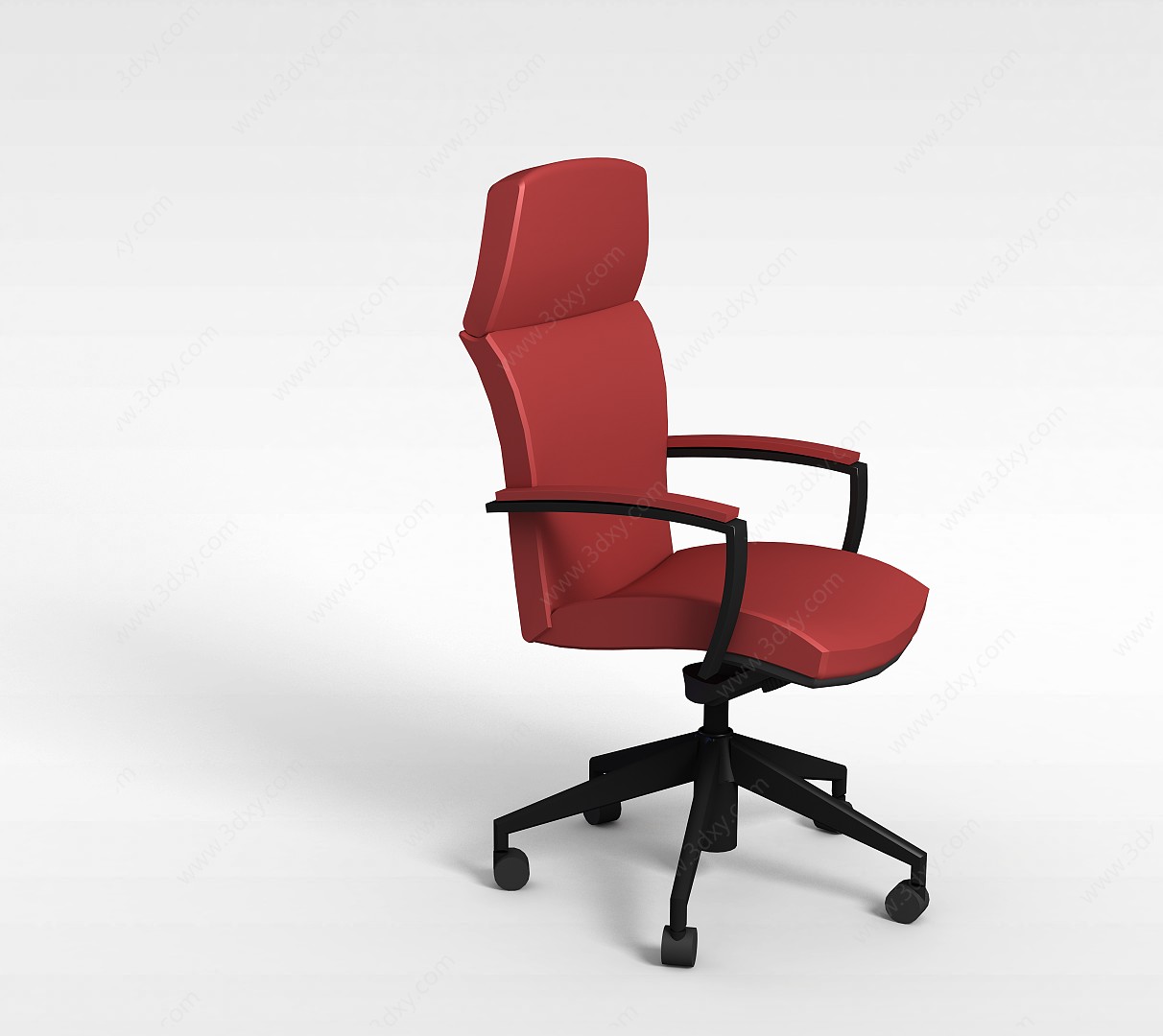 红色办公转椅3D模型