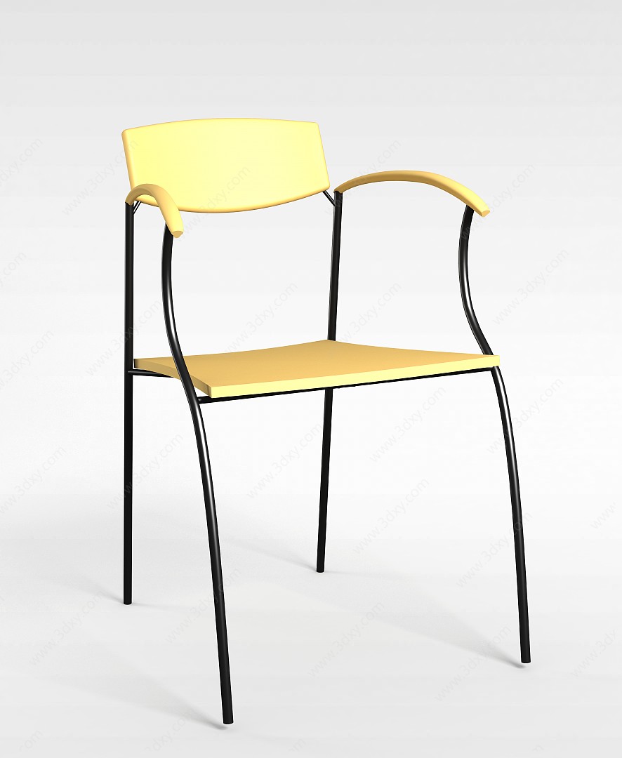 简易金属餐椅3D模型