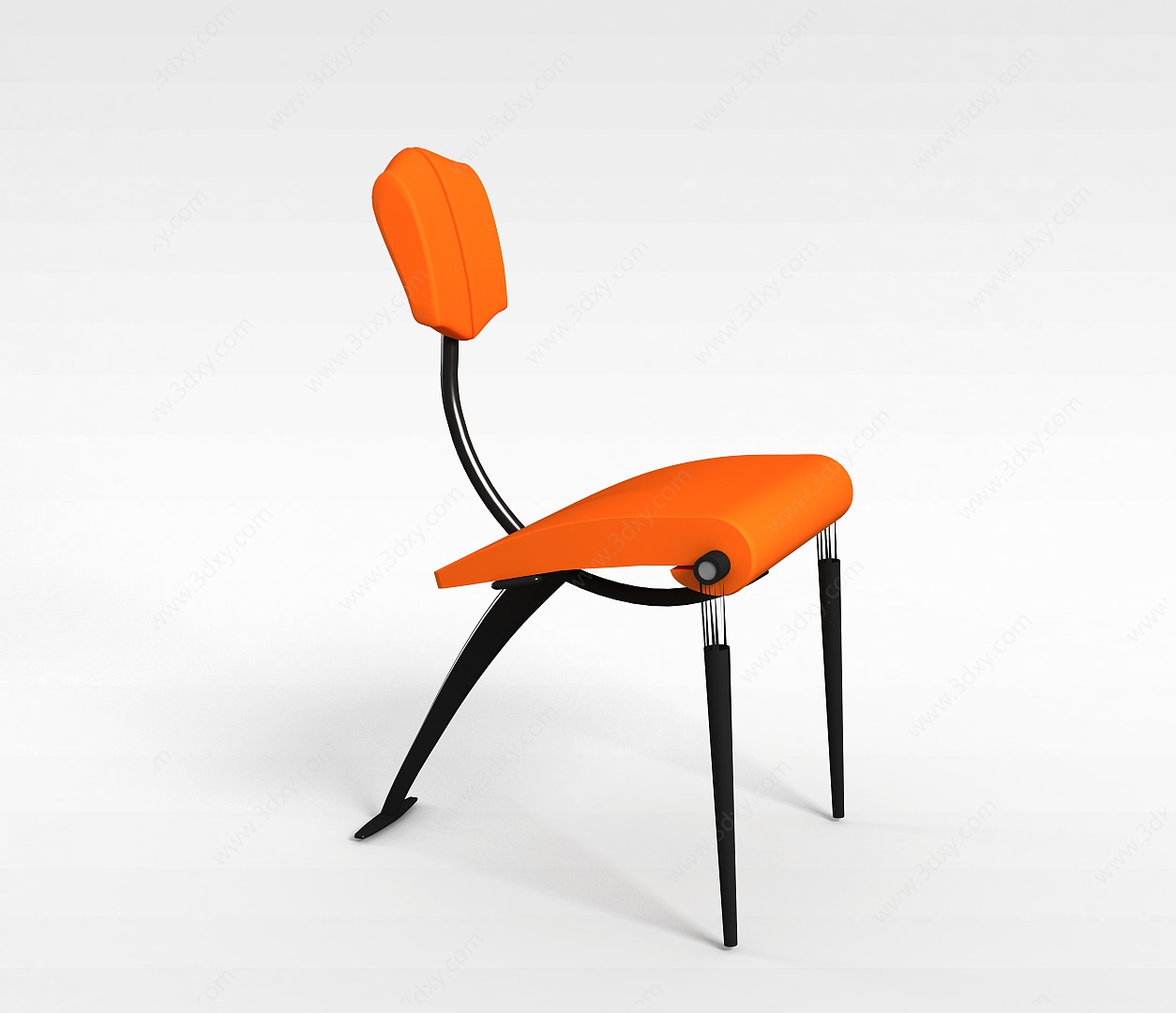 简易橙色休闲椅子3D模型