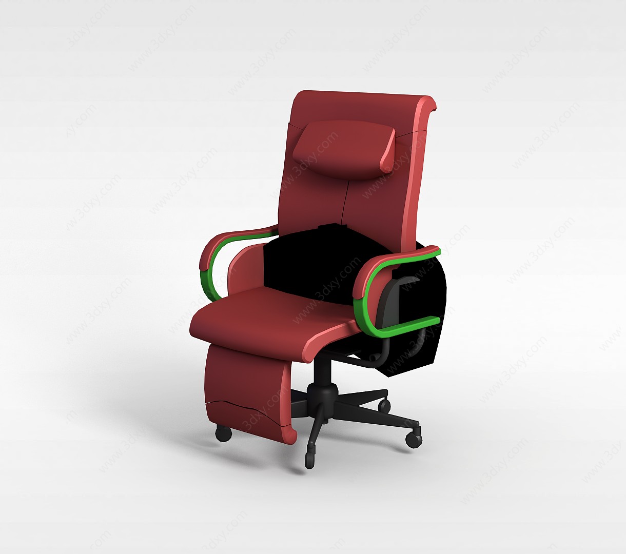 高档红色休闲脚踏转椅3D模型