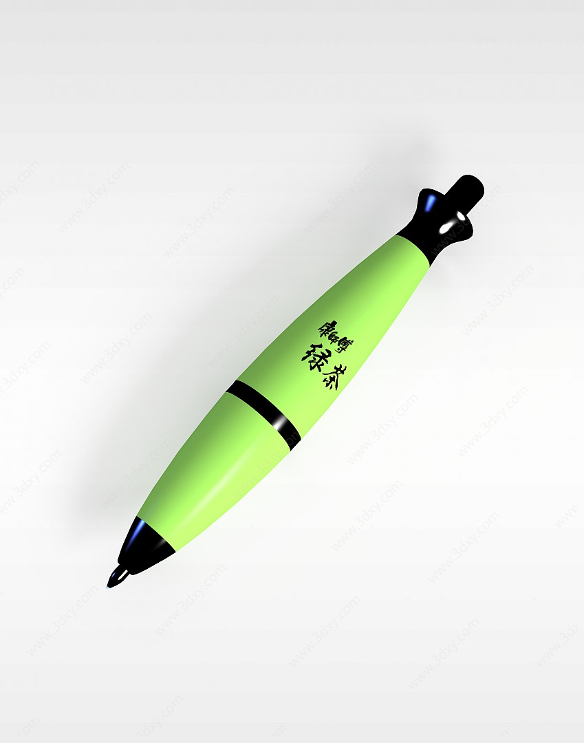 绿色自动圆珠笔3D模型
