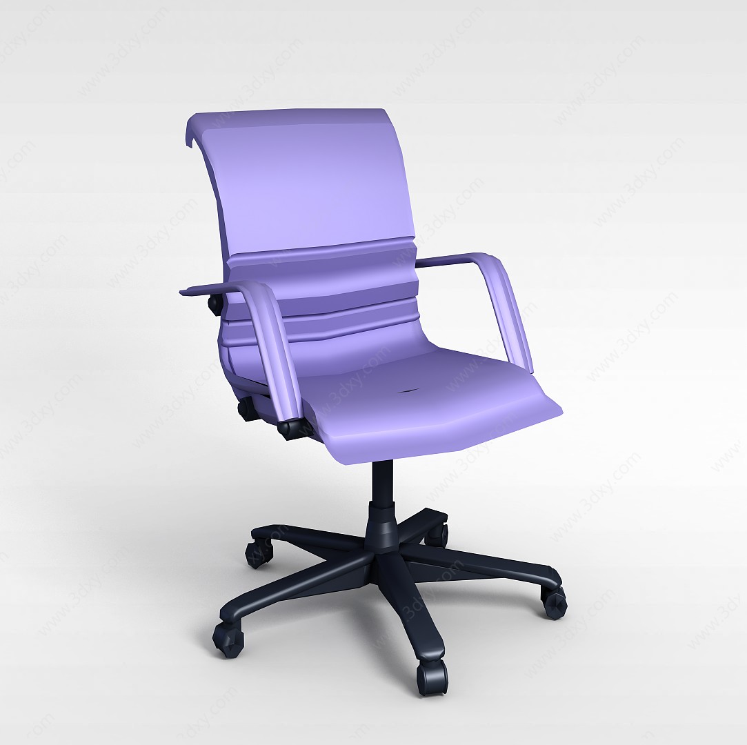 现代紫色办公转椅3D模型