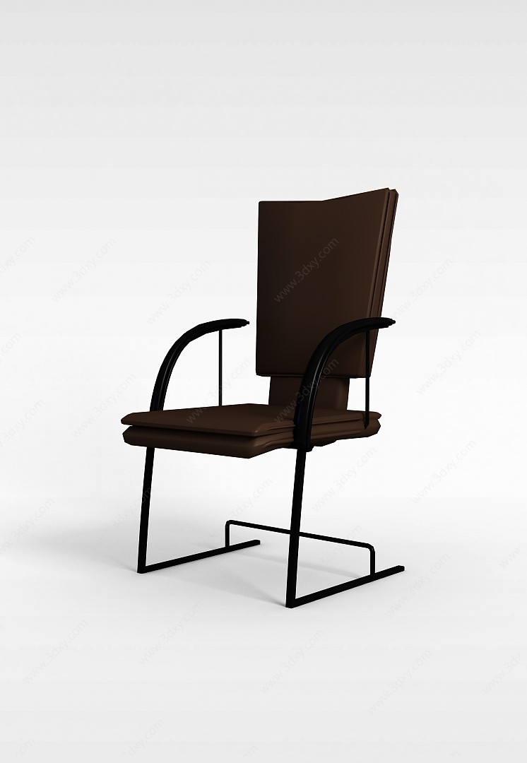现代咖啡色休闲椅3D模型